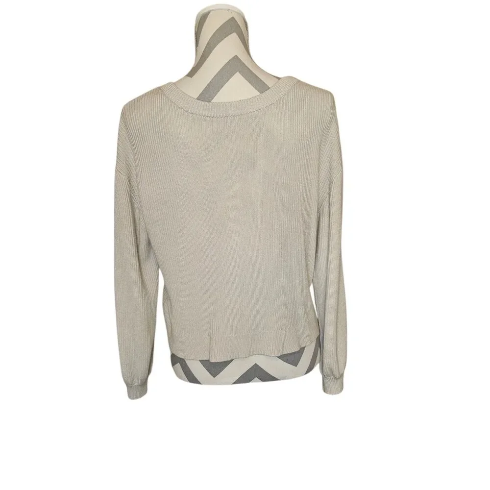 ​Lululemon Reversible Crossover Ribbed Sweater - Size 12‎ - Bone/Light Beige - Picture 9 of 12